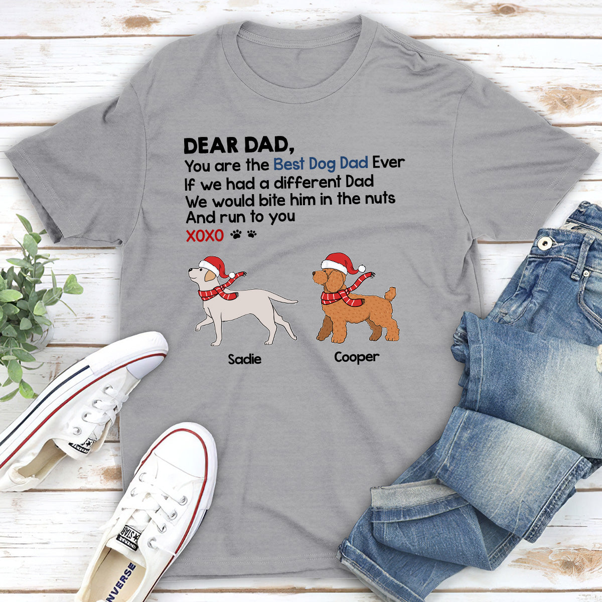You Are The Best Dog Dad Mom - Personalized Custom Unisex 5.3 oz T-shirt for Pet Lovers