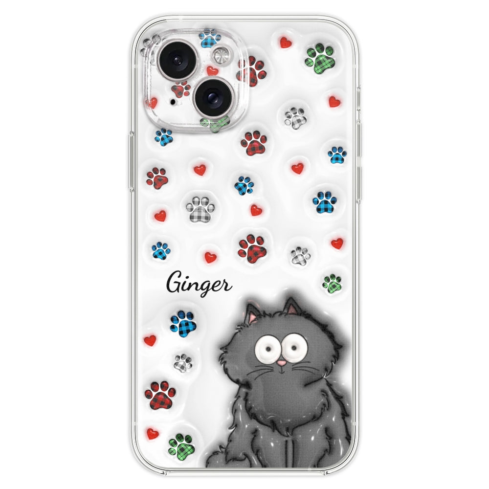 Charming Personalized Custom 3D Inflated Effect Phone Case for Lovely Cat Lovers