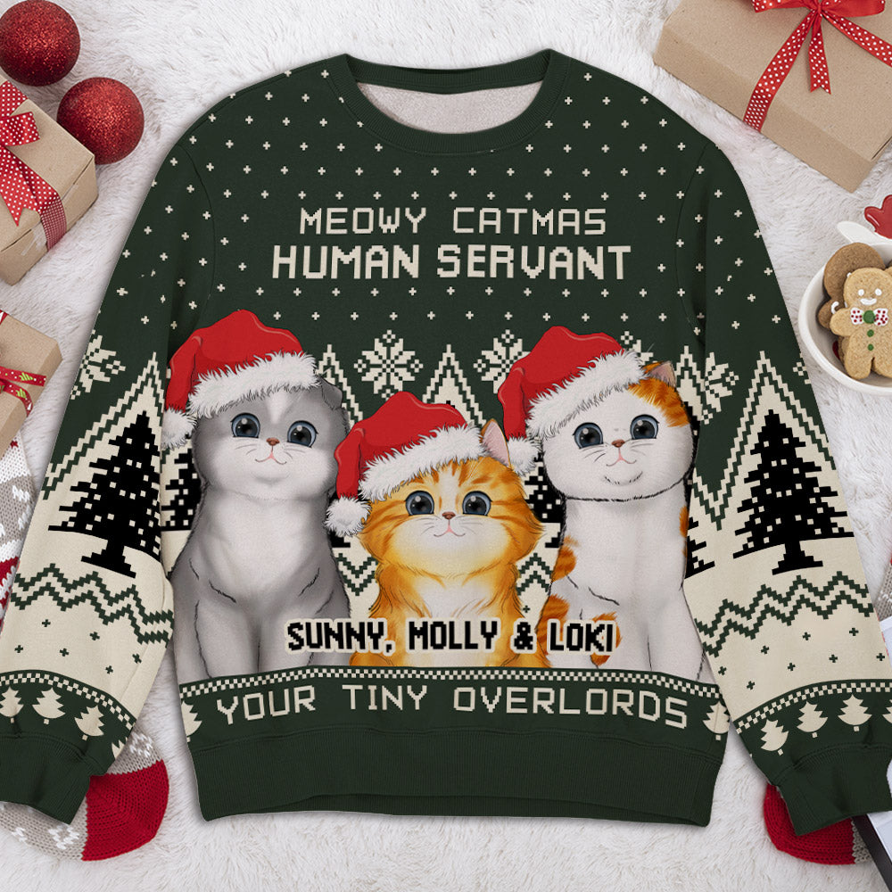 Favorite Human Servant - Personalized Custom All-Over-Print Unisex 8.8 oz Polyester Blend Sweatshirt for Pet Lovers