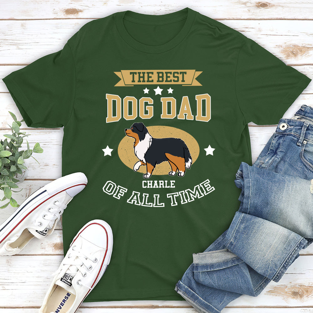 Best Dad All Time - Customizable Personalized Unisex Cotton Blend T-shirt for Pet Lovers