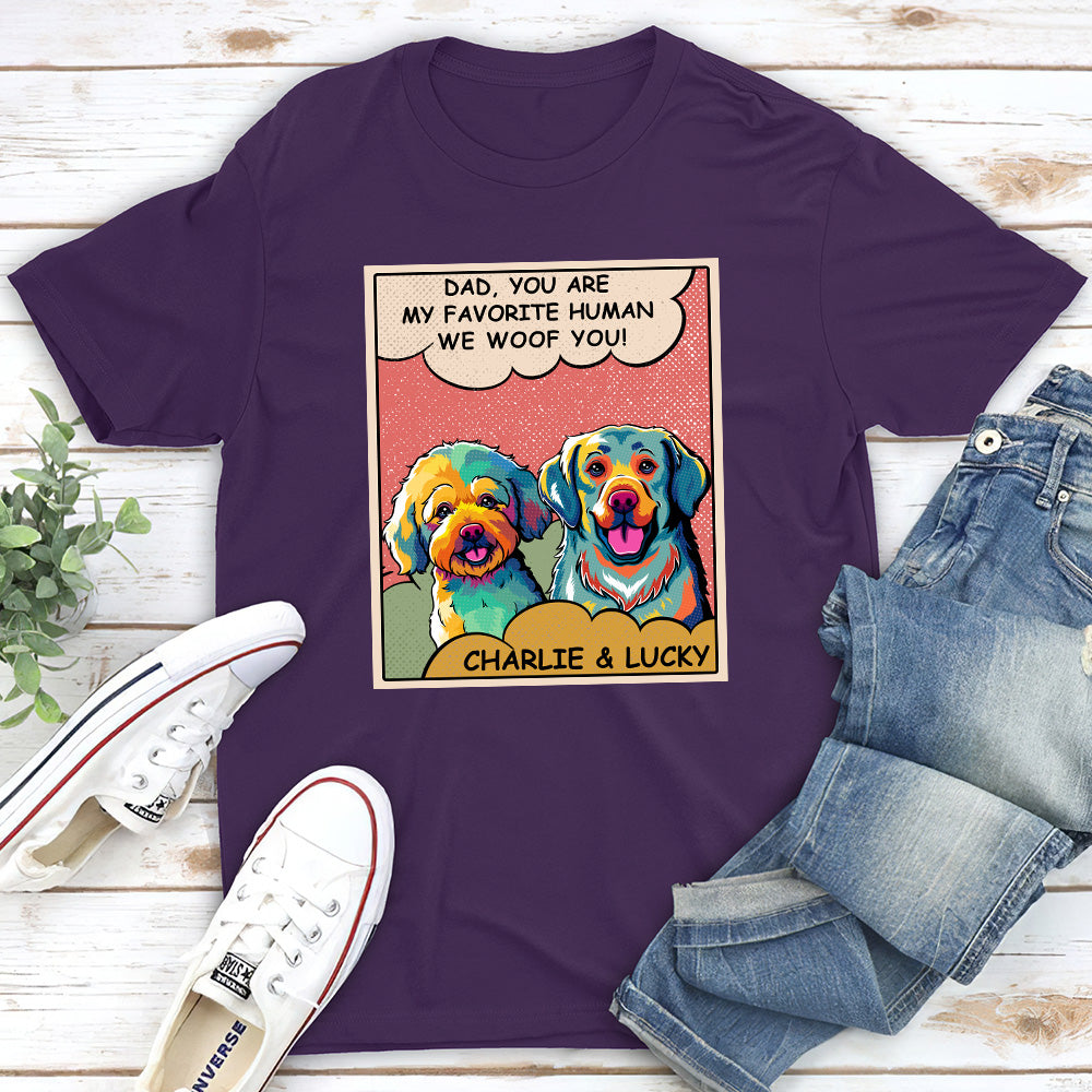 Favorite Human Being - Personalized Custom Unisex Cotton Blend T-shirt for Pet Lovers