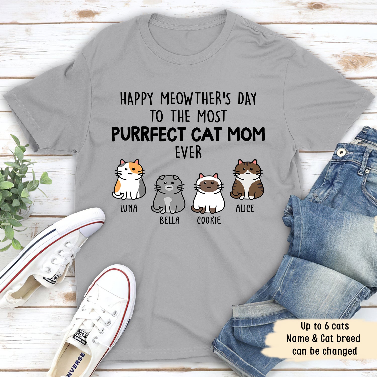Purrfect Customizable Unisex Cat Mom T-shirt - Ideal Gifts For Cat Lovers
