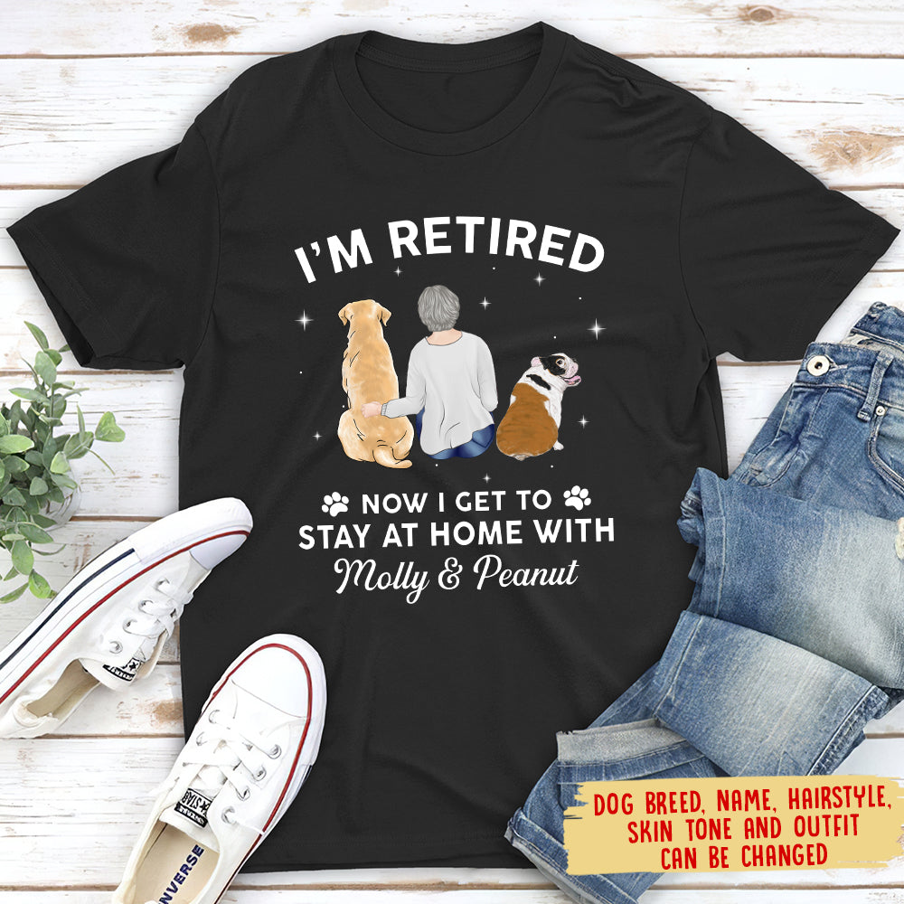 Stay At Home With Your Beloved Dog - Personalized Custom Premium Men's 4.2 oz T-shirt