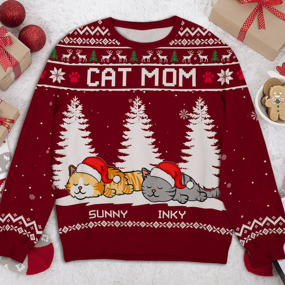 Customizable All-Over-Print Winter Pet Sleeping Sweatshirt - Ideal Gift for Pet Lovers