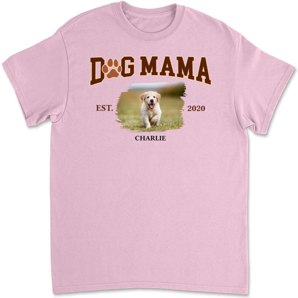 Personalized Custom Unisex Dog Mama Since Photo T-shirt - Perfect Gift for Pet Lovers