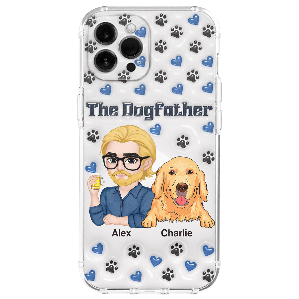 Stylish Dog Dad - Exquisitely Personalized Custom 3D Inflated Effect Smartphone Case
