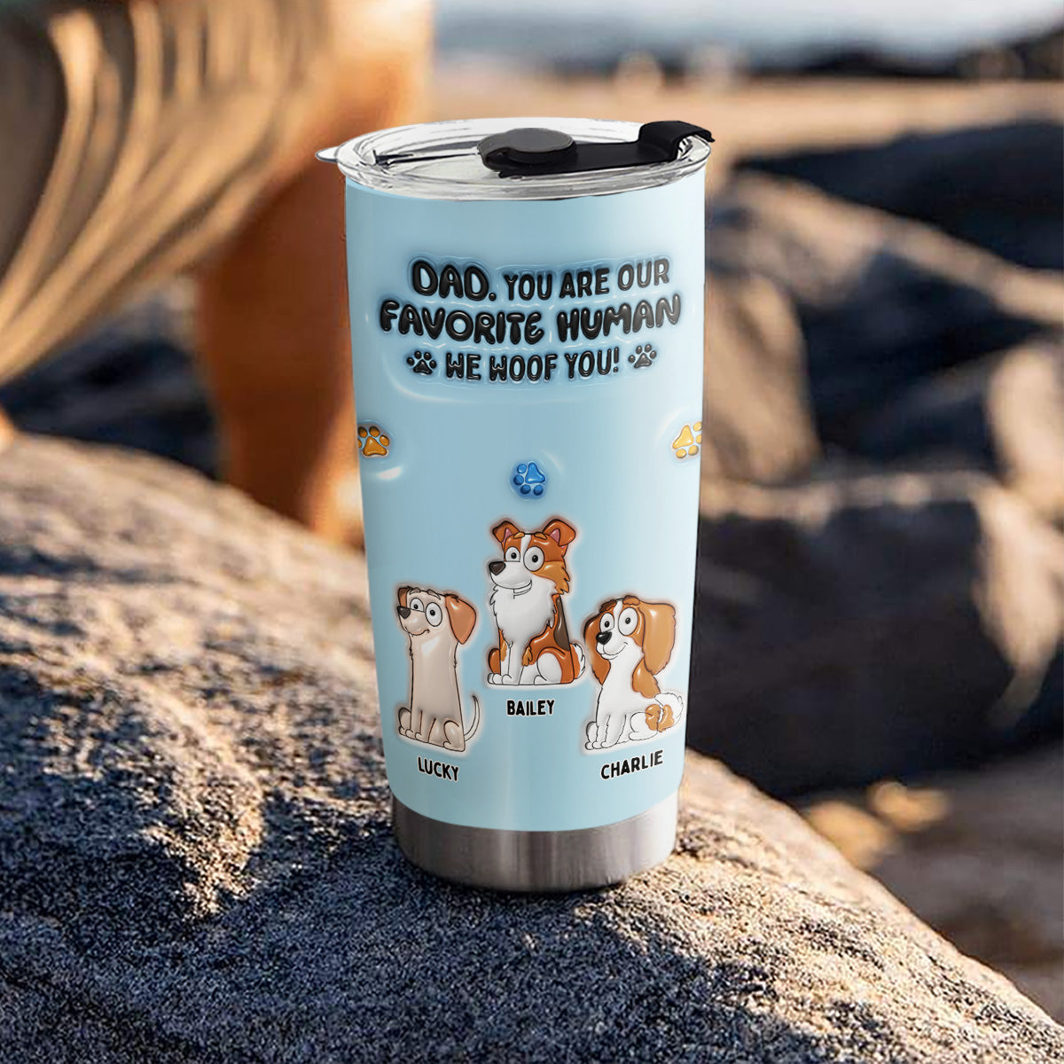 Favorite Human - Personalized Custom 3D Inflated Effect 20oz Stainless Steel Tumbler for Long - Lasting Temperature Control
