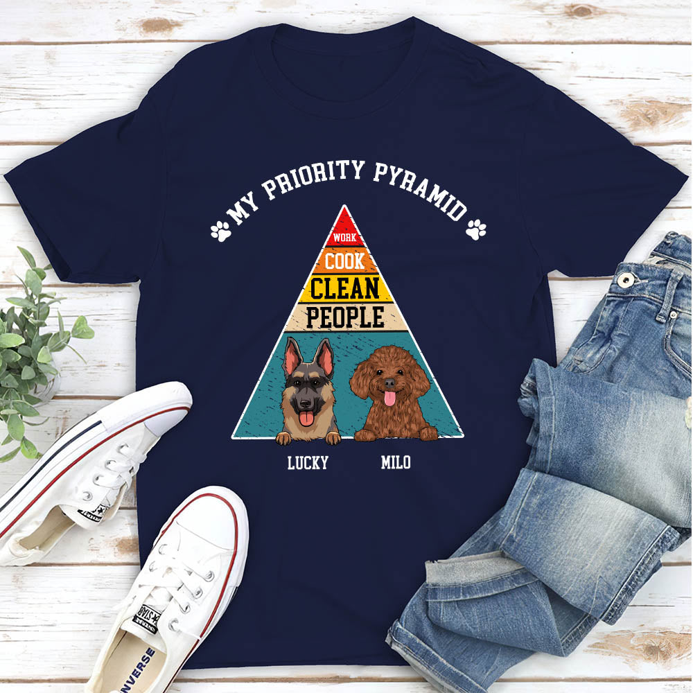 My Priority Pyramid - Personalized Custom Unisex 5.3 oz T-shirt for Pet Lovers