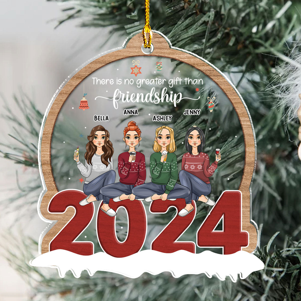 Perfect Friendship - Exquisitely Personalized Custom Acrylic Christmas Ornament
