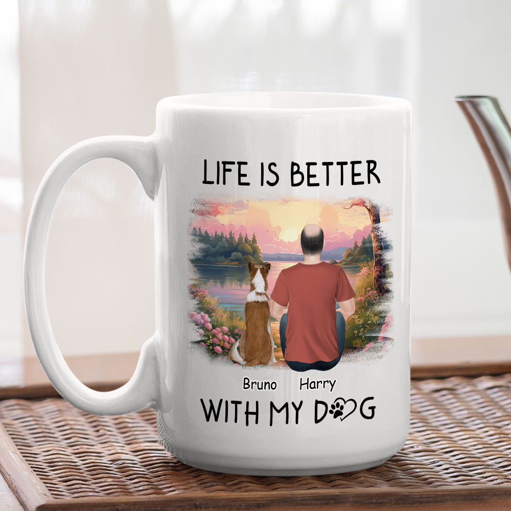 Better With Dogs - Personalized Custom Coffee Mug for Pet Lovers