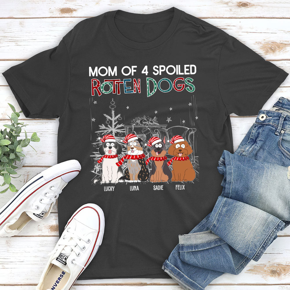 Dad Of A Spoiled Rotten Dog 2 - Personalized Custom Unisex Cotton Blend T-shirt with Copyrighted Artwork