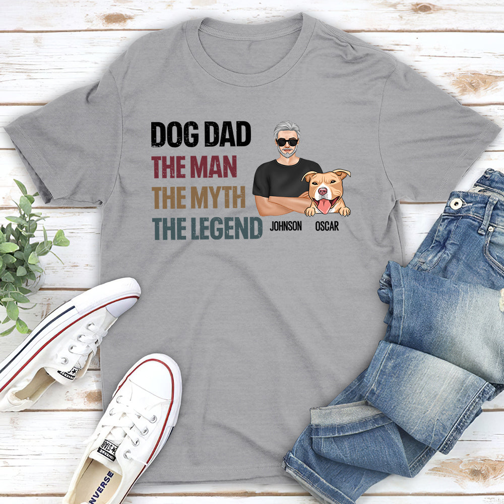 Dog Dad Legend - Customizable Personalized Unisex 5.3 oz T-shirt