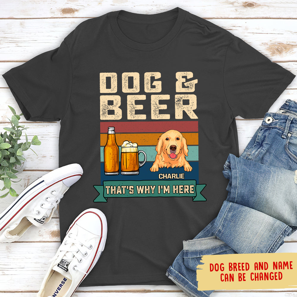 Unique Personalized Custom Unisex Dog And Beer T-shirt