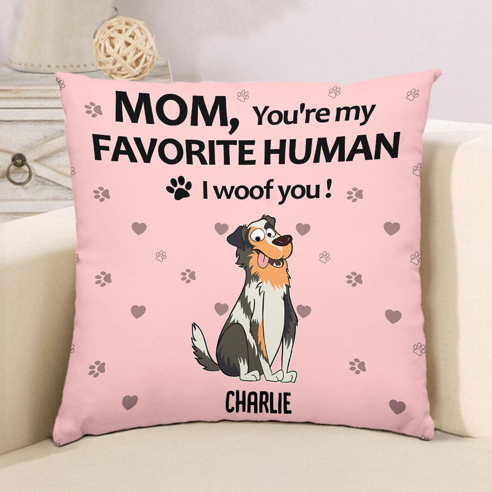 To My Favorite Human - Personalized Custom Throw Pillow in 12' x 12' and 18' x 18' Sizes