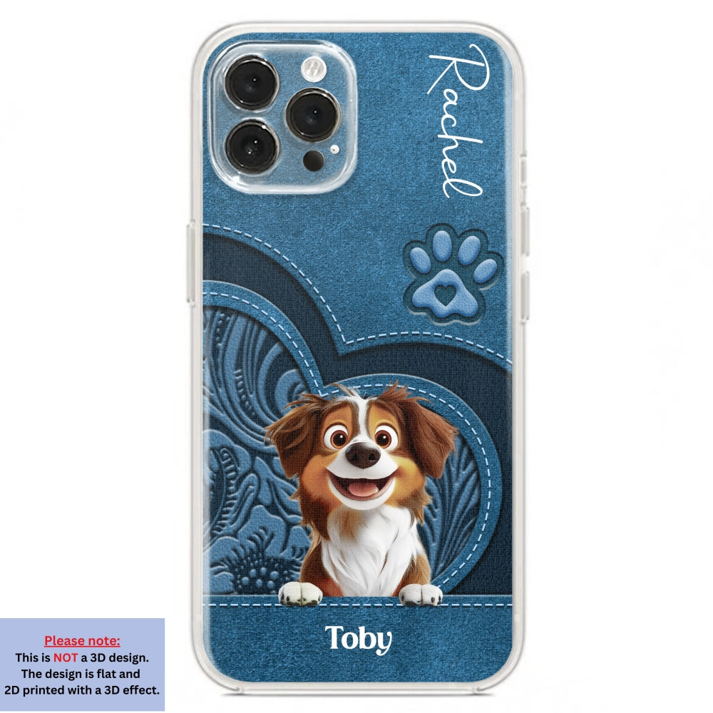 Adorable Dog Cartoon Personalized Custom Leather Phone Case