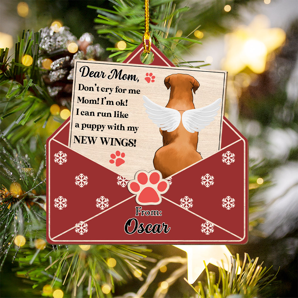 Dear Mom - Personalized 1-layered Custom Wood Ornament for Pet Lovers