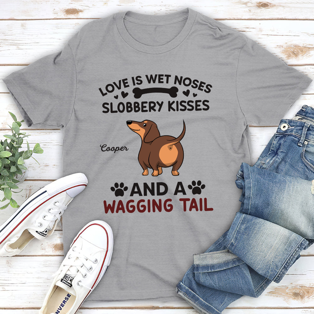 Slobbery Kisses - Personalized Custom Unisex 5.3 oz T-shirt for Pet Lovers