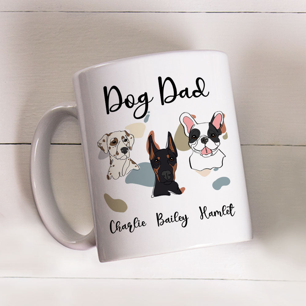 Personalized Custom Dog Mom Dad Line Coffee Mug - 11oz & 15oz Options