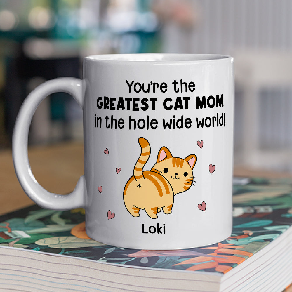 Greatest Cat Mom - Premium Personalized Custom Coffee Mug for Cat Lovers