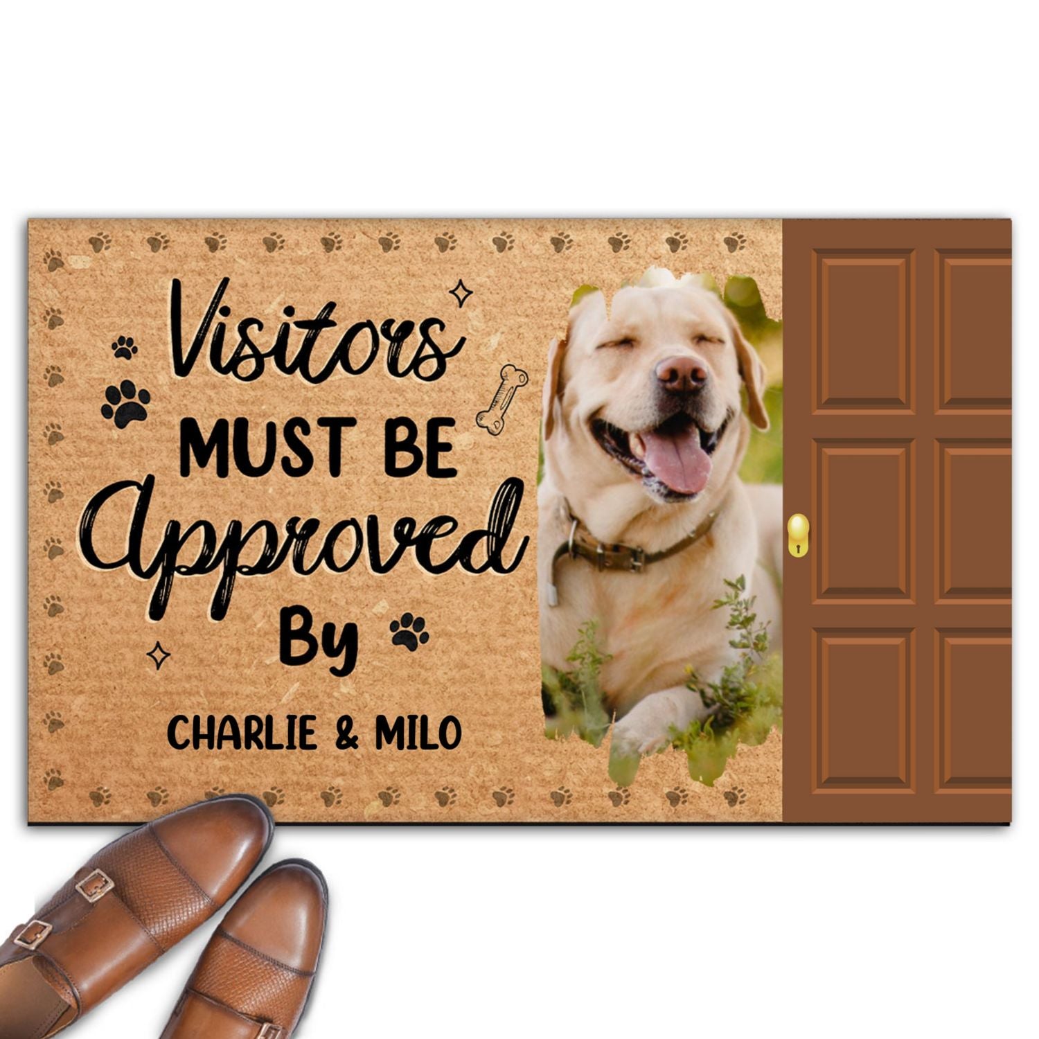 Personalized Custom Doormat with Everyone Must Be Approved By Dogs Photo - Ideal for Pet Lovers