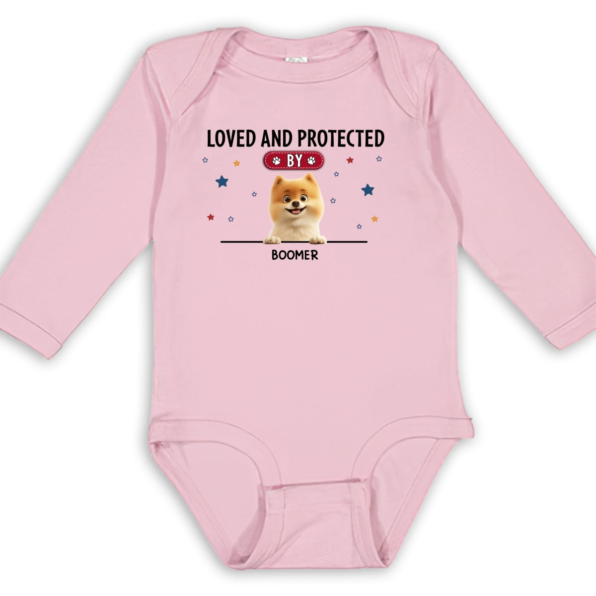 Adorable Personalized Long Sleeve Baby Onesie for Cherished Baby Love and Protection