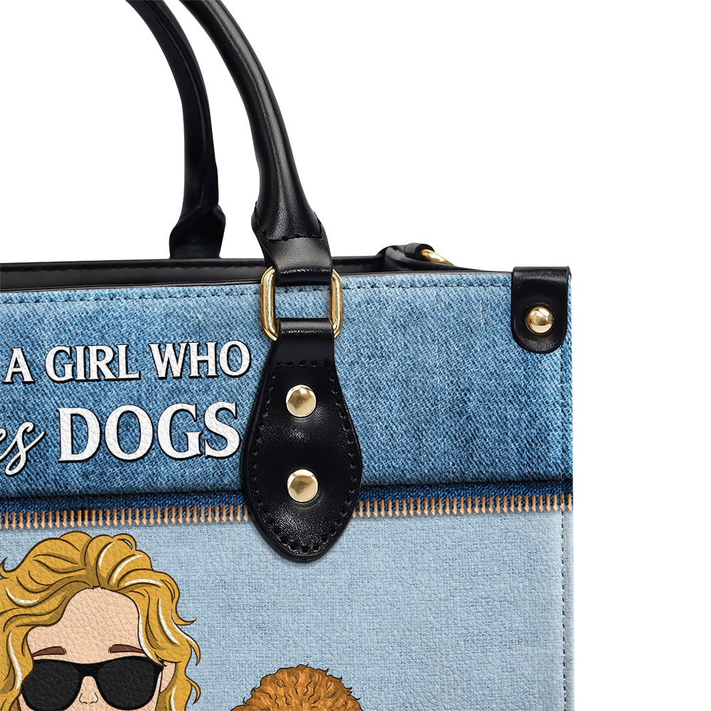 Just A Girl - Personalized Custom Leather Handbag for Fur Baby Lovers