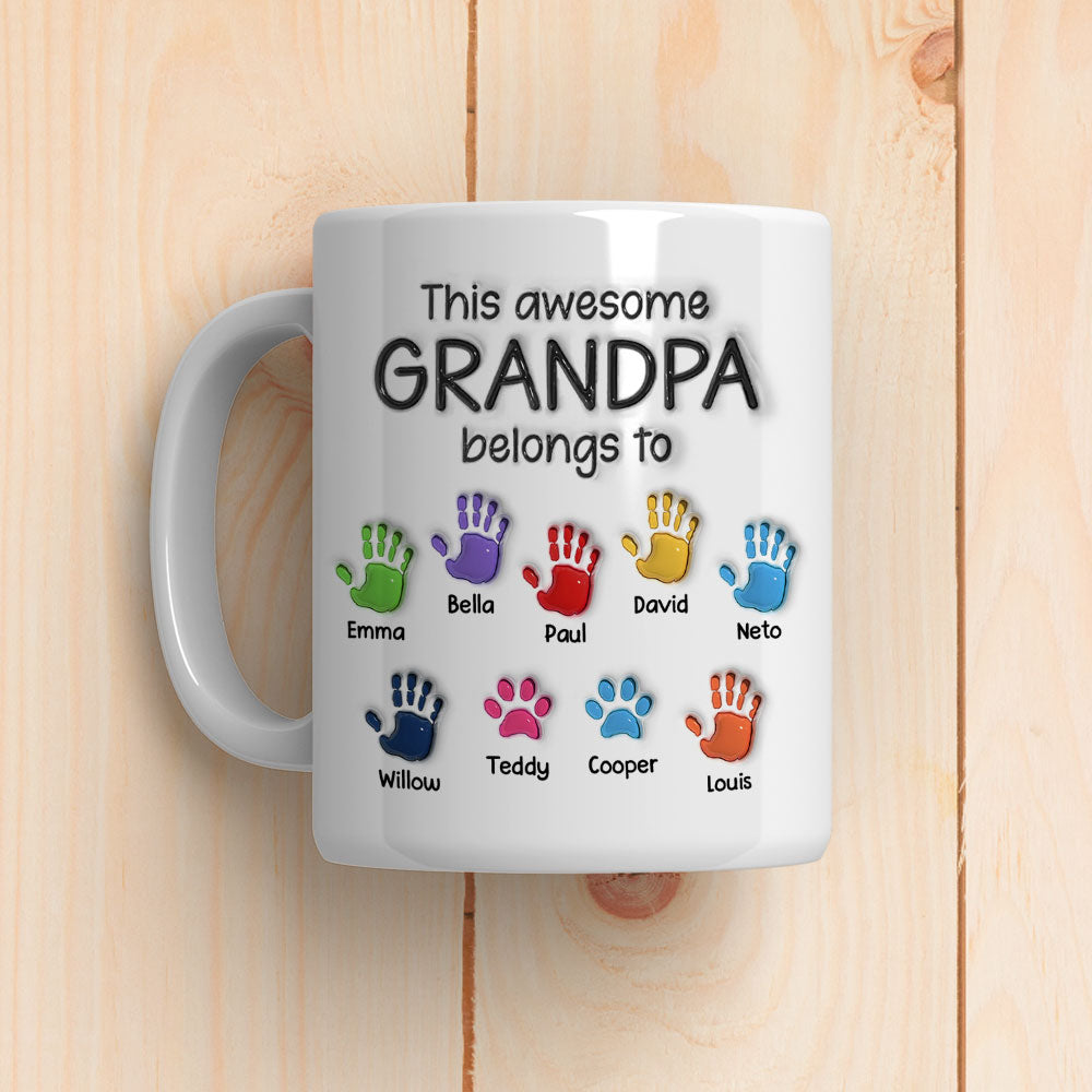 Personalized Custom 3D Inflated Effect Mug - The Perfect Father's Day Gift for Awesome Grandpa