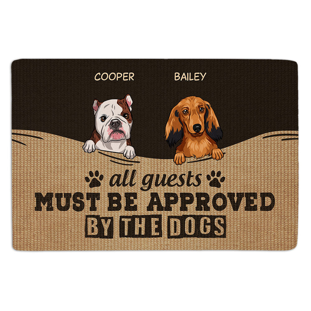 Must Be Approved By The Dog - Personalized Custom Doormat with Cat's Picture in 2 Sizes