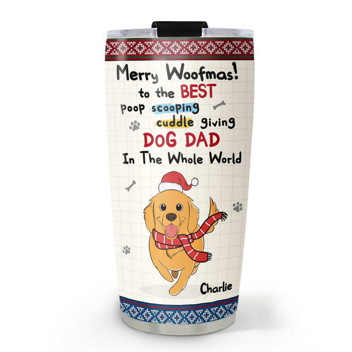 Merry Woofmas - Personalized Custom 20oz Stainless Steel Tumbler with Thousands of Cool Designs