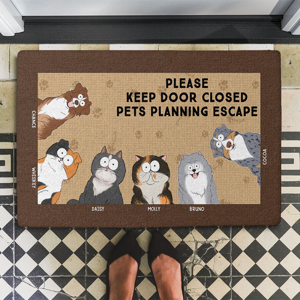 Personalized Custom Doormat to Keep Pets from Opening the Door