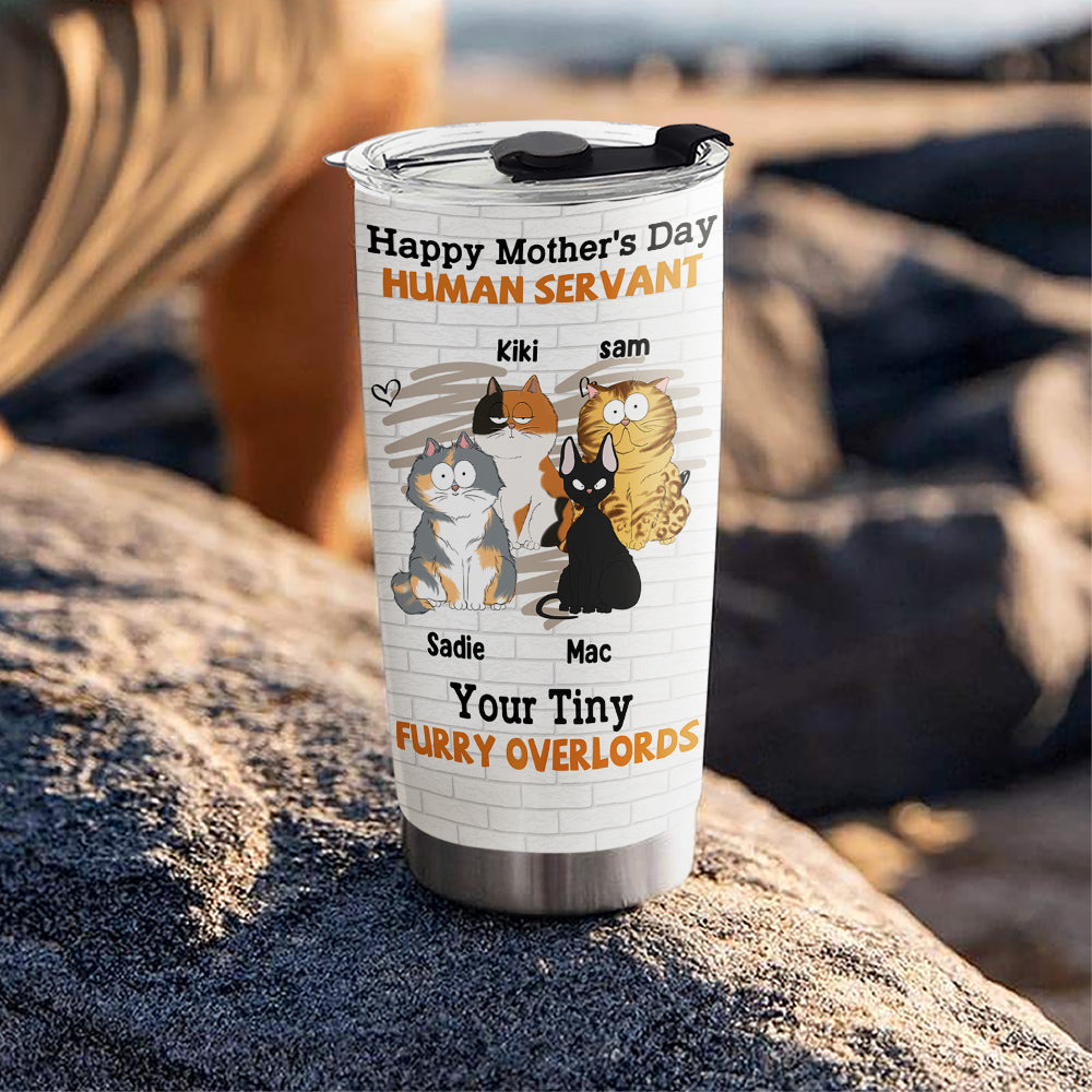 Tiny Cat Overlord - Personalized Custom 20oz Stainless Steel Tumbler with Thousands of Cool Designs