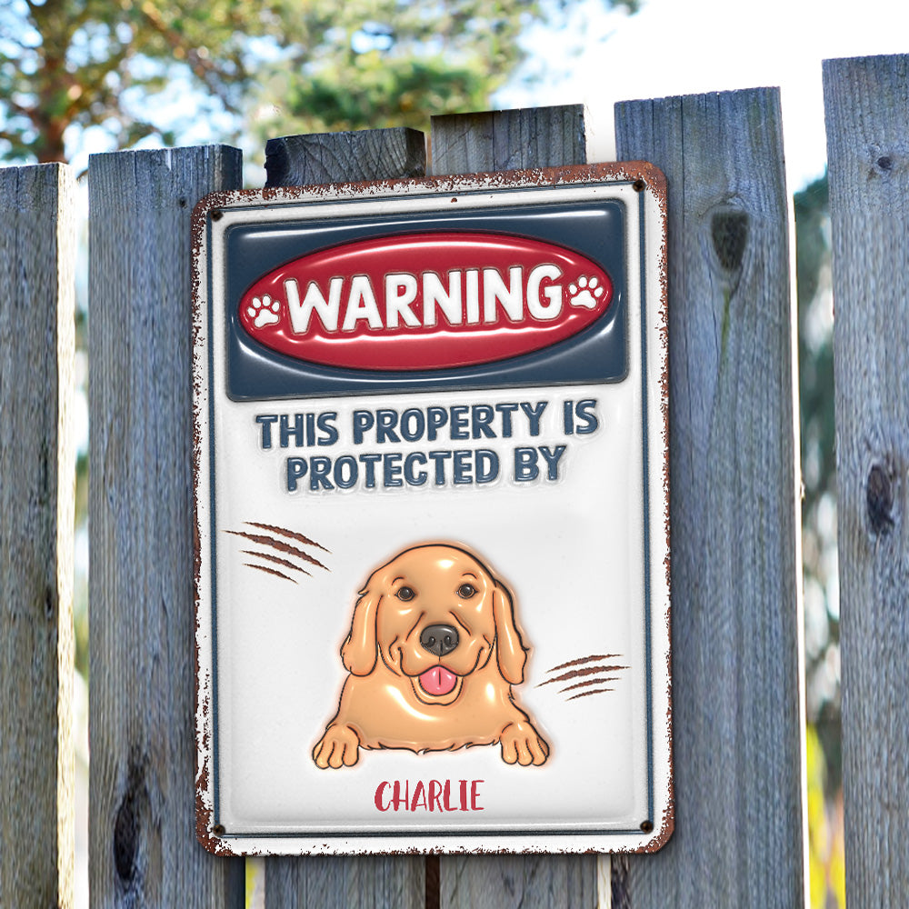 Personalized Custom 3D Inflated Effect Metal Sign for Property Protection - Ideal Home & Office Decor