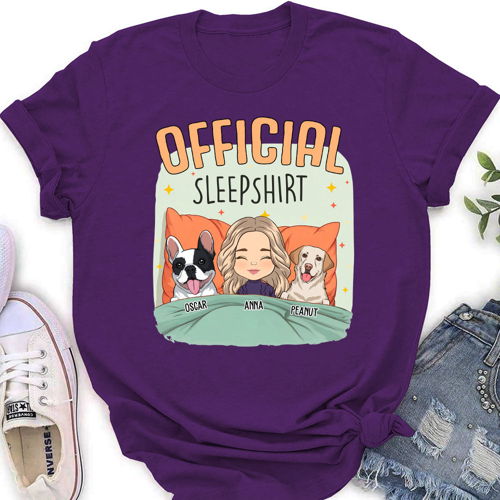 Unique Personalized Custom Women's Sleep With My Dog T-shirt