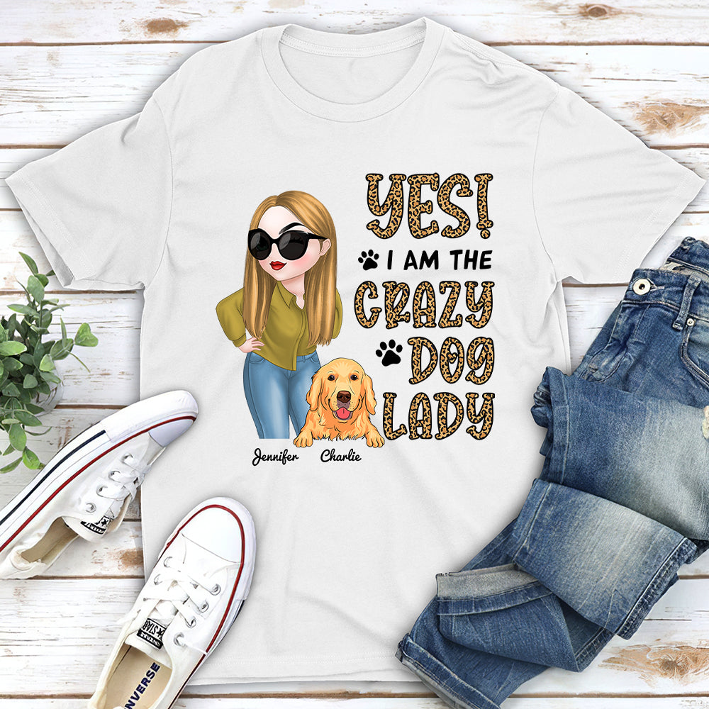 Call Me Crazy Dog Lady - Personalized Custom Unisex 5.3 oz T-shirt for Pet Lovers