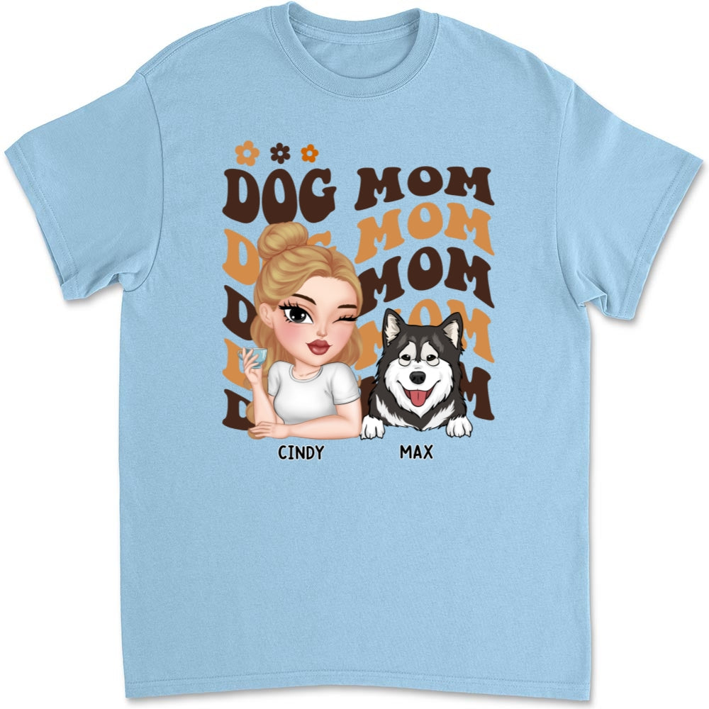 I Am A Dog Mom - Personalized Custom Unisex 5.3 oz T-shirt for Pet Lovers