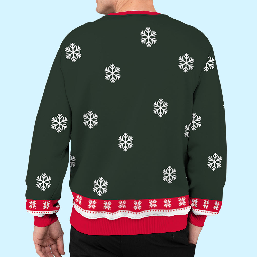 Personalized Custom All-Over-Print Cat Dad/Mom Winter Photo Sweatshirt - Ideal Gift for Pet Lovers