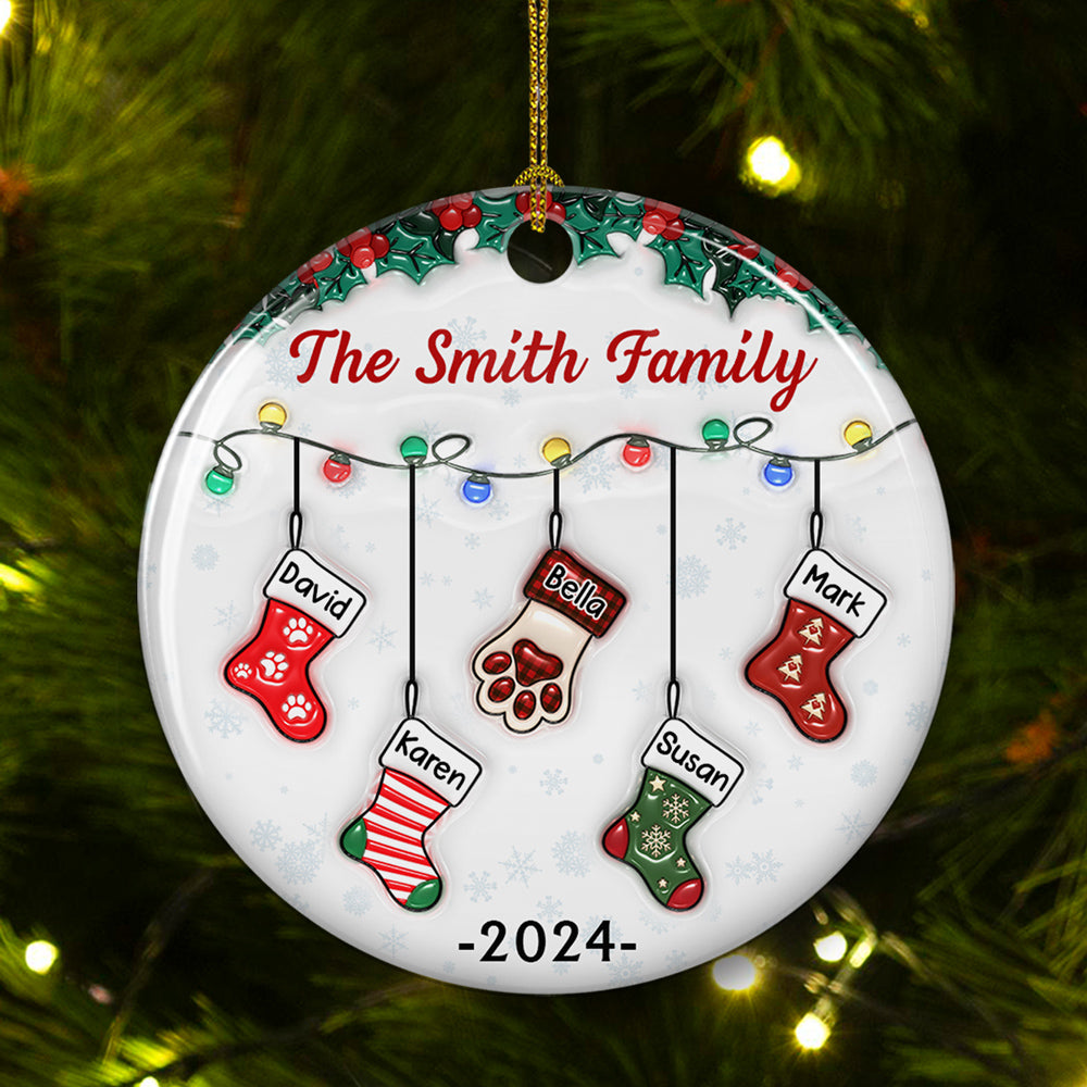 Unique Personalized Custom 3D Inflated Effect Premium White Ceramic Christmas Ornament