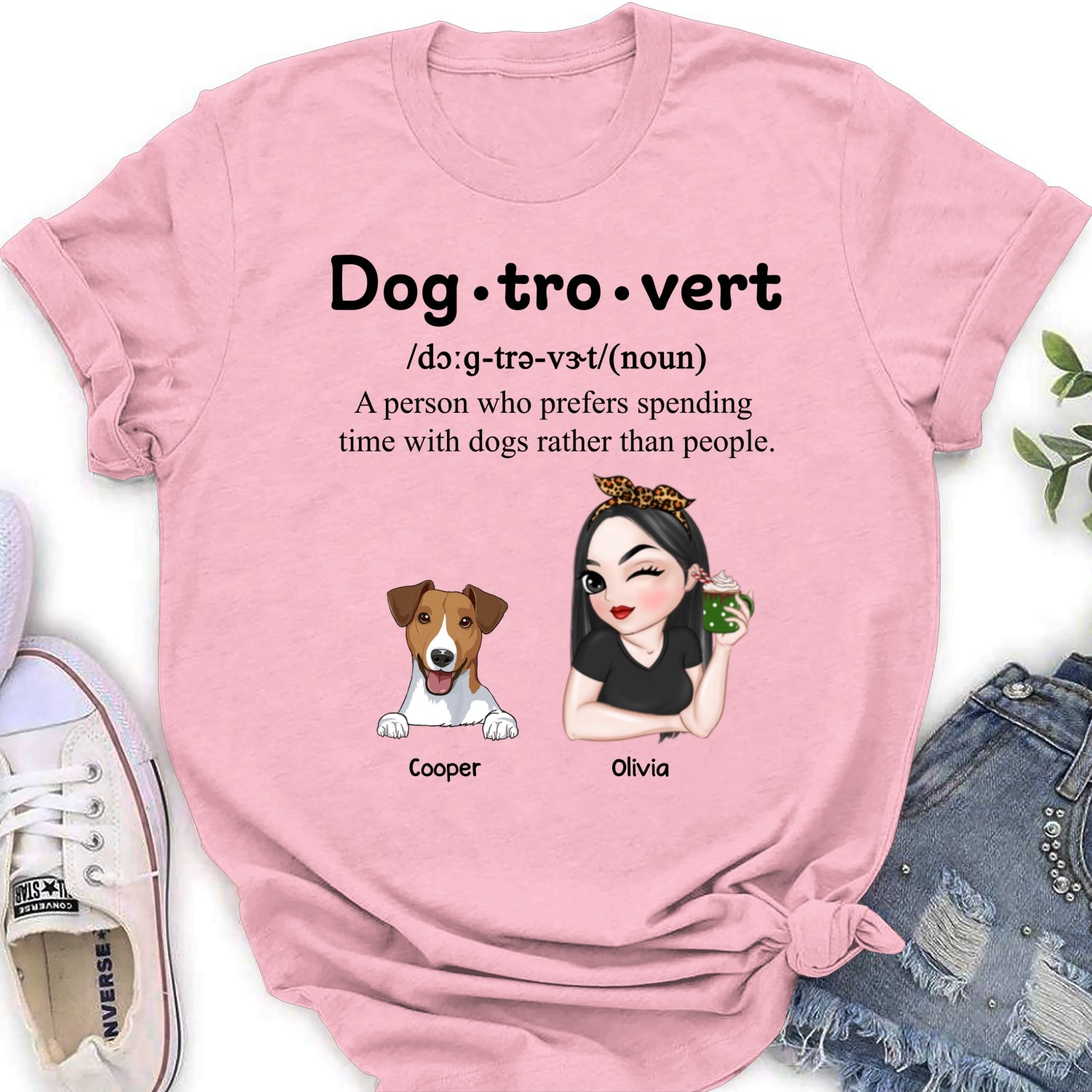 Im A Dogtrovert - Personalized Custom Women's Fashion T-shirt for Pet Lovers