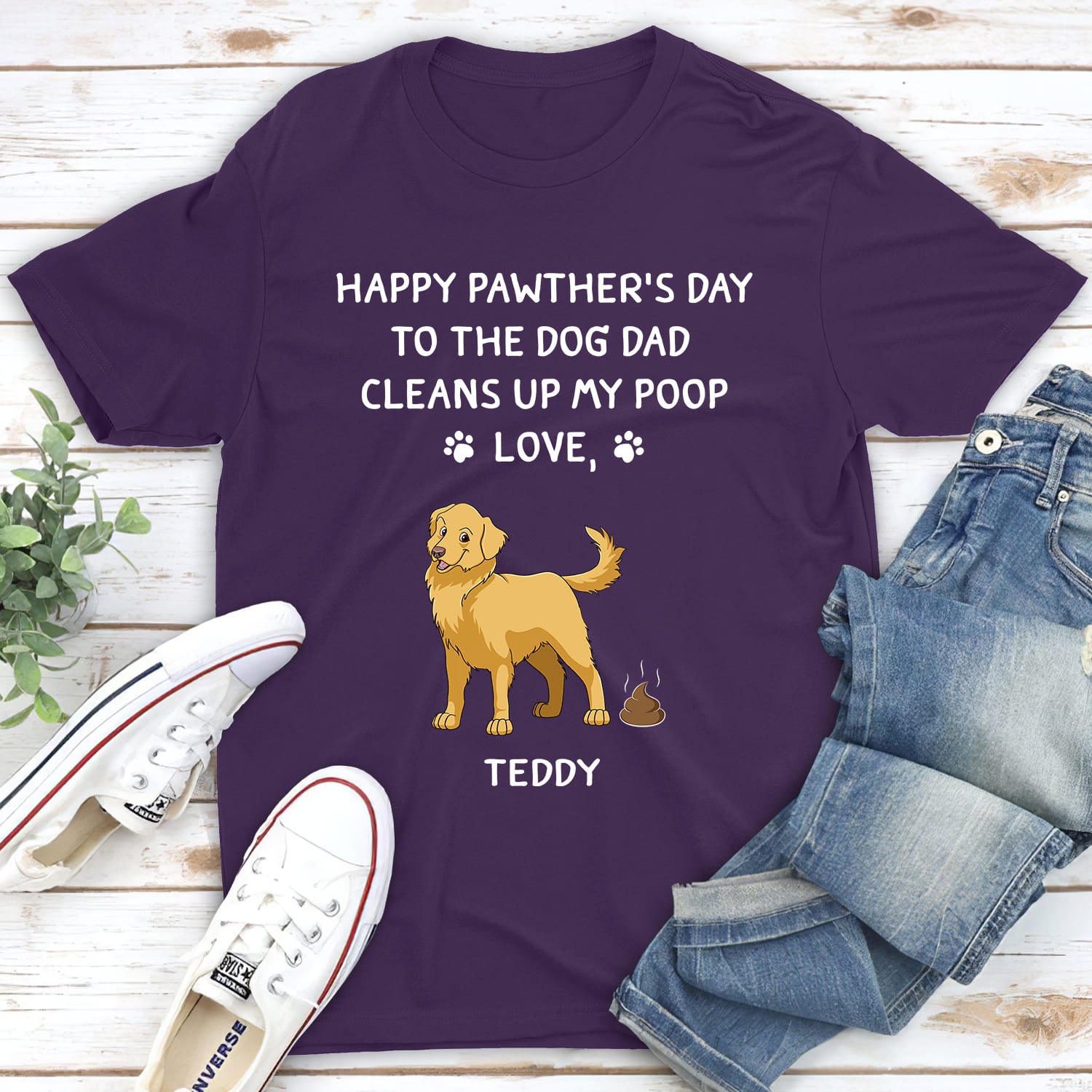 Personalized Custom Unisex 'Clean Up My Poop' T-shirt - 5.3 oz, Ideal Gift for Pet Lovers