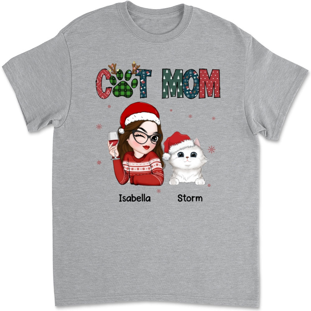 My Lovely Cat Mom - Personalized Custom Unisex 5.3 oz T-shirt for Pet Lovers