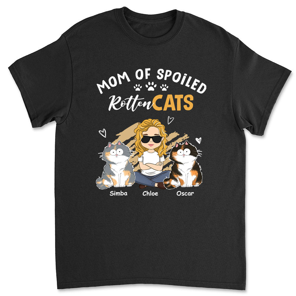 Spoiled Cats Funny Personalized Custom Unisex 5.3 oz Heavy Cotton T-shirt - Ideal Gift for Pet Lovers