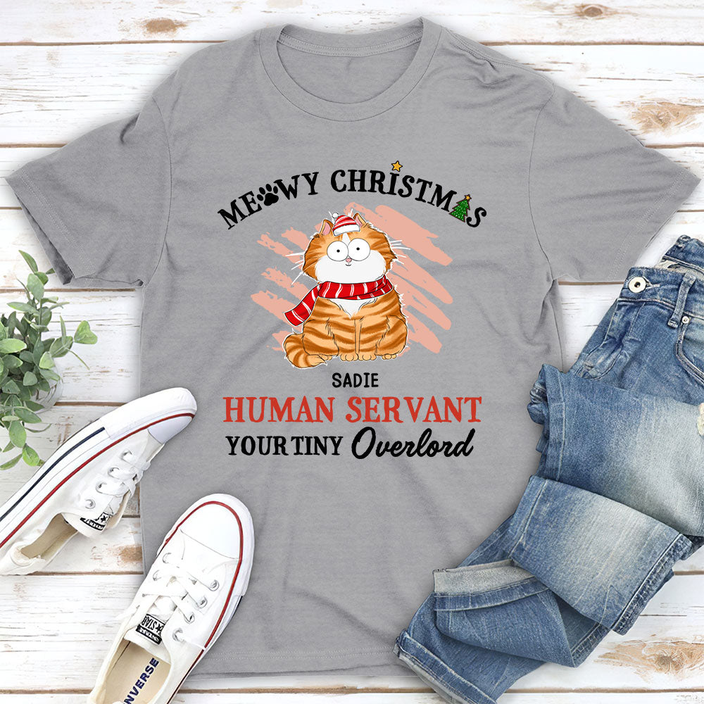 Meowy Christmas Personalized Custom Unisex Cotton T-shirt - Ideal Gift for Pet Lovers