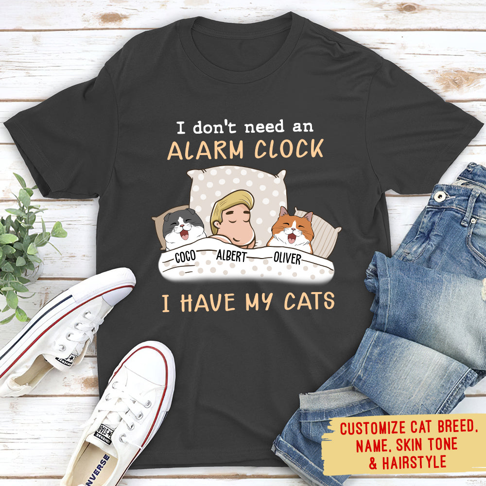 My Cat Is The Best Alarm Clock - Personalized Custom Unisex 5.3 oz Heavy Cotton T-shirt