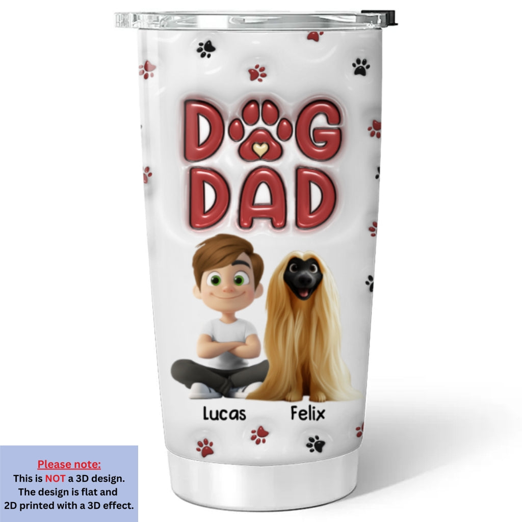Stylish Personalized Custom 3D Inflated Effect Tumbler for Dog Dads - New Design
