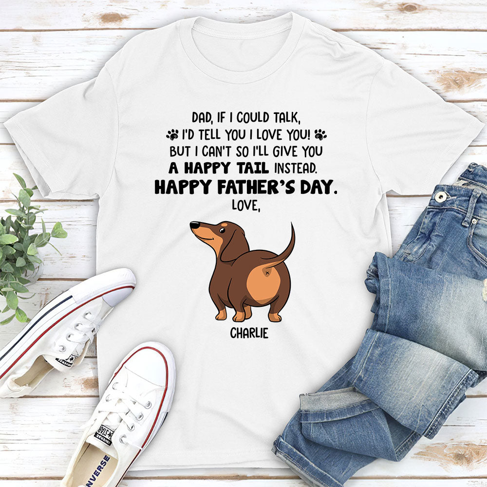 Happy Tail Instead - Personalized Custom Unisex 5.3 oz T-shirt for Pet Lovers