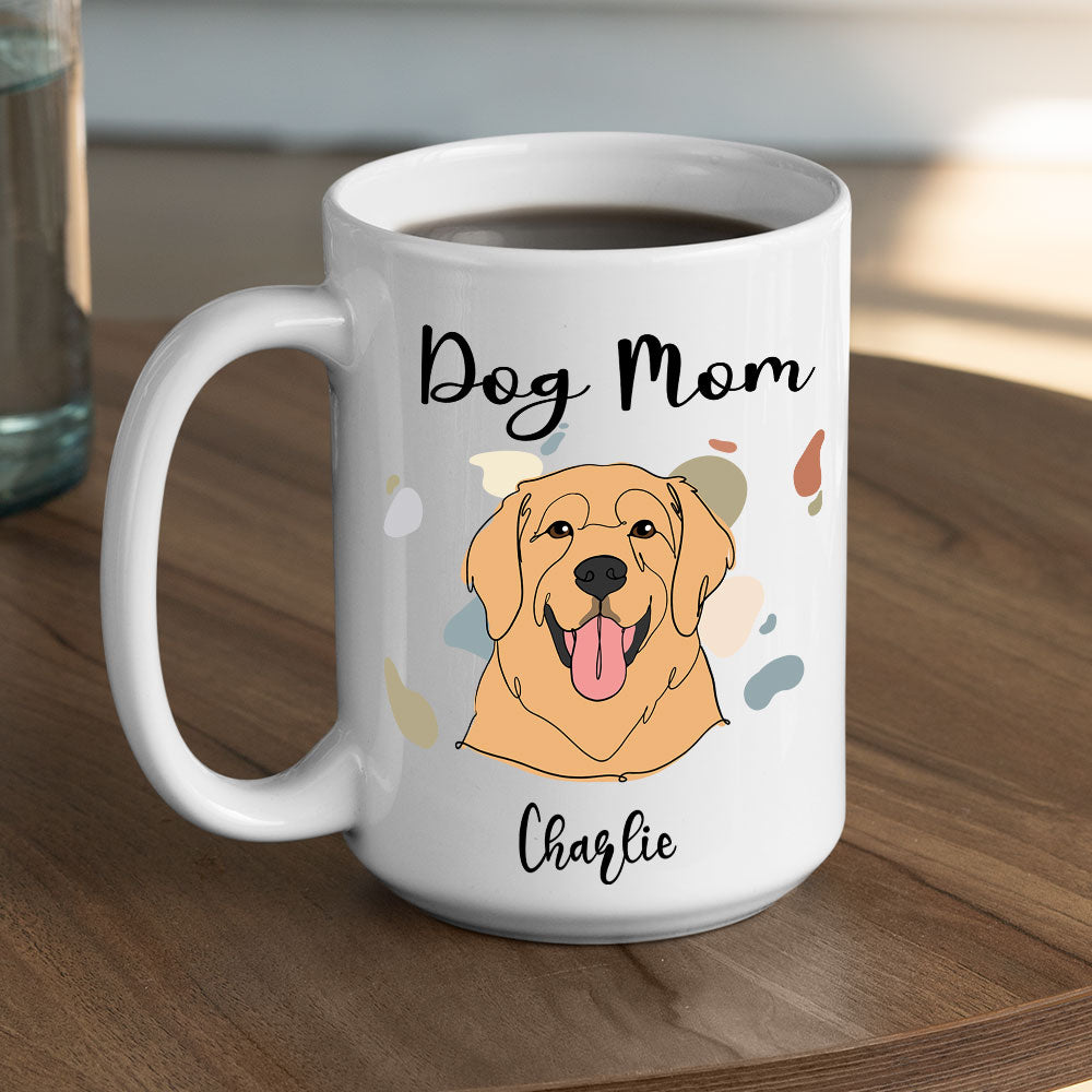 Personalized Custom Dog Mom Dad Line Coffee Mug - 11oz & 15oz Options