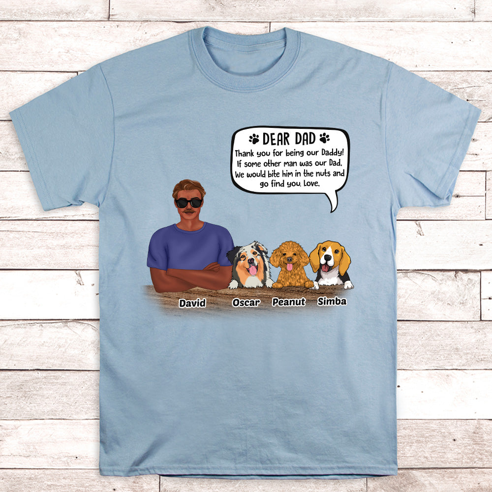 Dear Dad - Personalized Custom Unisex 5.3 oz T-shirt for Pet Lovers