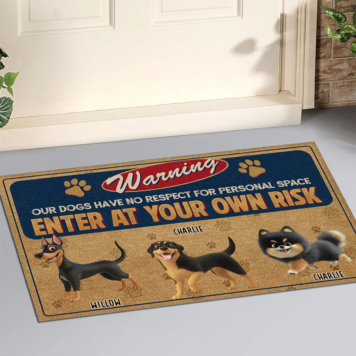 No Respect For Personal Space - Customizable Personalized Pet Doormat with Vibrant Sublimation Printing