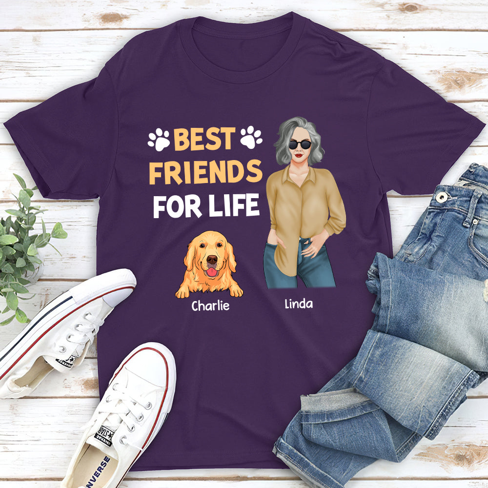 Best Friends For Life - Personalized Custom Unisex 5.3 oz T-shirt - Ideal Gift for Pet Lovers