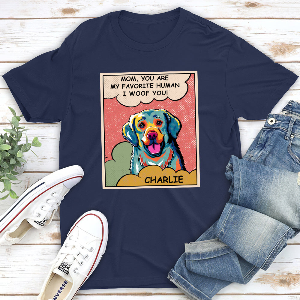 Favorite Human Being - Personalized Custom Unisex Cotton Blend T-shirt for Pet Lovers
